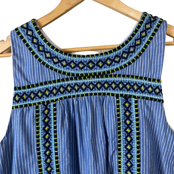 Vineyard Vines Yarn Dye Stripe Embroidered Swing Dress Size: L - Picture 5 of 11